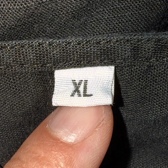 Black Floral Embroidered Tunic Oversized Midi Dress Cotton Linen‎ Lagonlook XL - Picture 10 of 14